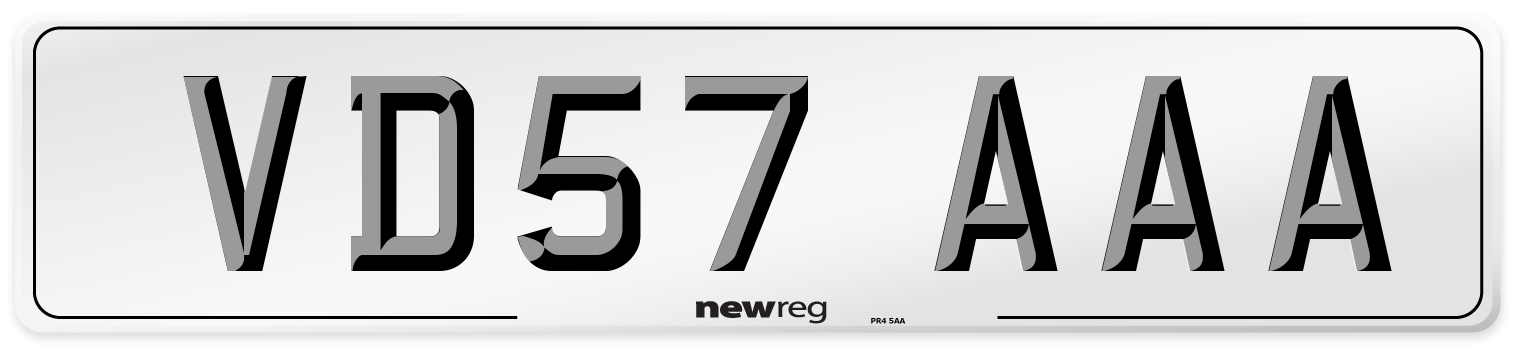 VD57 AAA Number Plate from New Reg